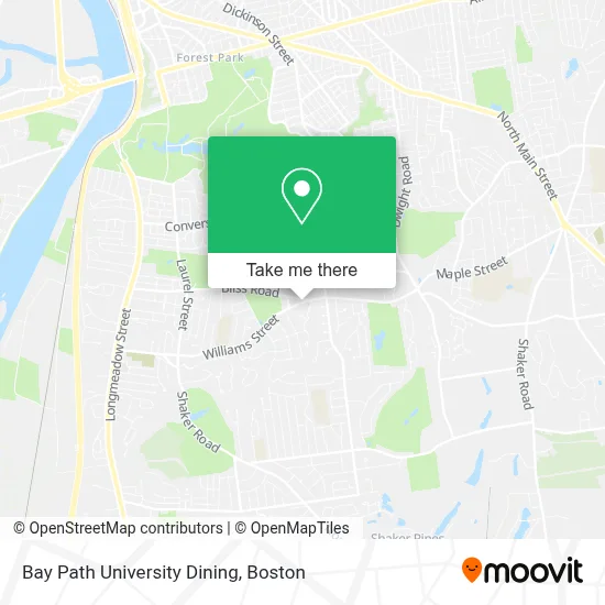 Bay Path University Dining map