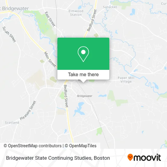 Bridgewater State Continuing Studies map