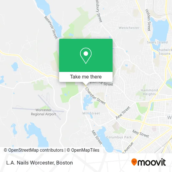 L.A. Nails Worcester map