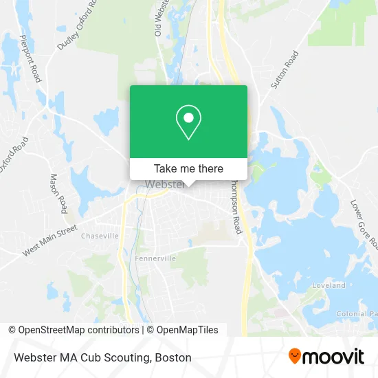 Webster MA Cub Scouting map