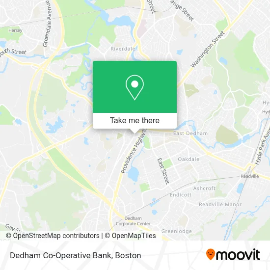 Dedham Co-Operative Bank map