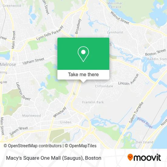 Macy's Square One Mall (Saugus) map