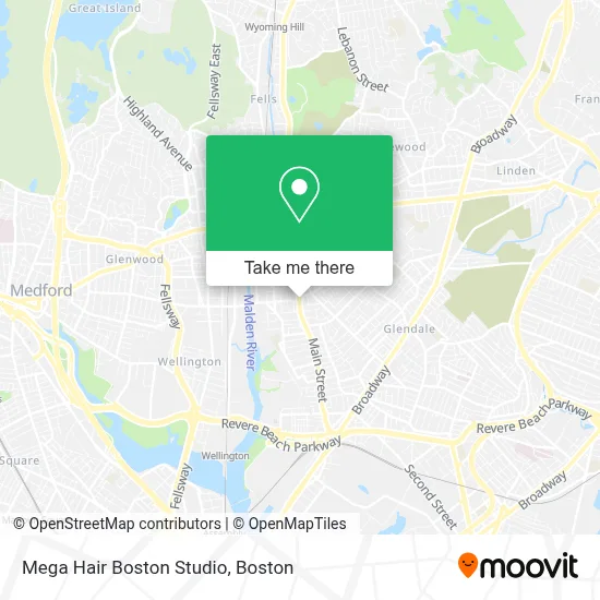 Mega Hair Boston Studio map