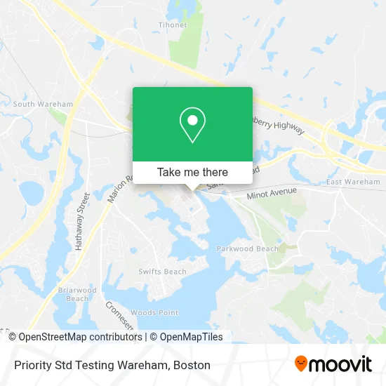 Priority Std Testing Wareham map