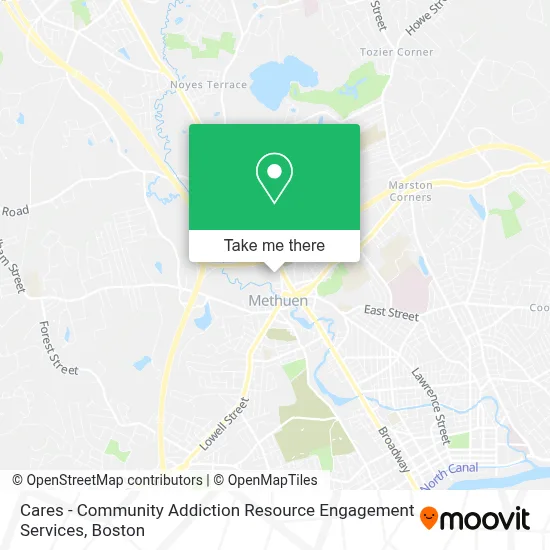 Cares - Community Addiction Resource Engagement Services map