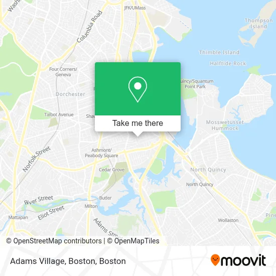 Adams Village, Boston map