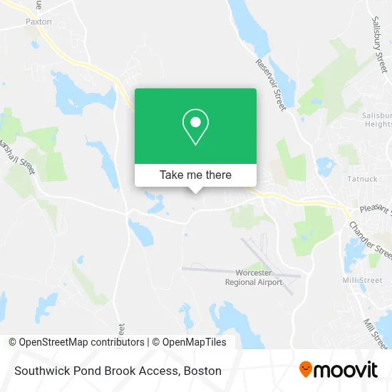 Southwick Pond Brook Access map