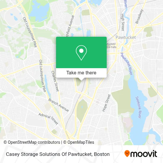 Casey Storage Solutions Of Pawtucket map