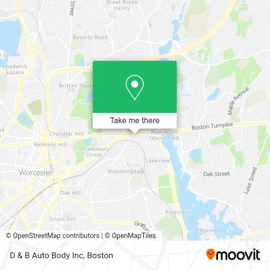 D & B Auto Body Inc map