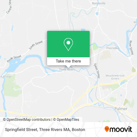 Springfield Street, Three Rivers MA map