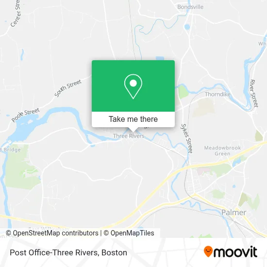 Post Office-Three Rivers map