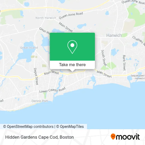 Hidden Gardens Cape Cod map