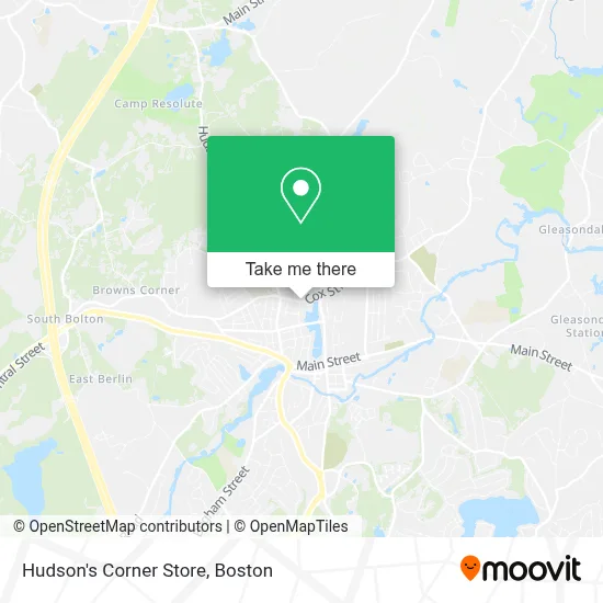 Hudson's Corner Store map