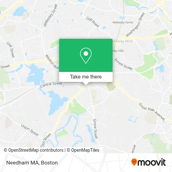 Needham MA map
