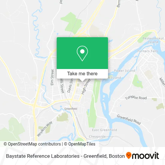Baystate Reference Laboratories - Greenfield map