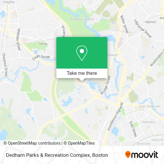 Dedham Parks & Recreation Complex map