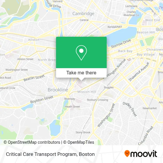 Critical Care Transport Program map