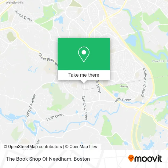 The Book Shop Of Needham map