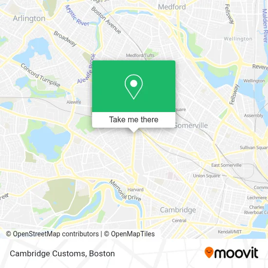 Cambridge Customs map