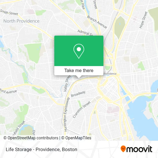 Life Storage - Providence map