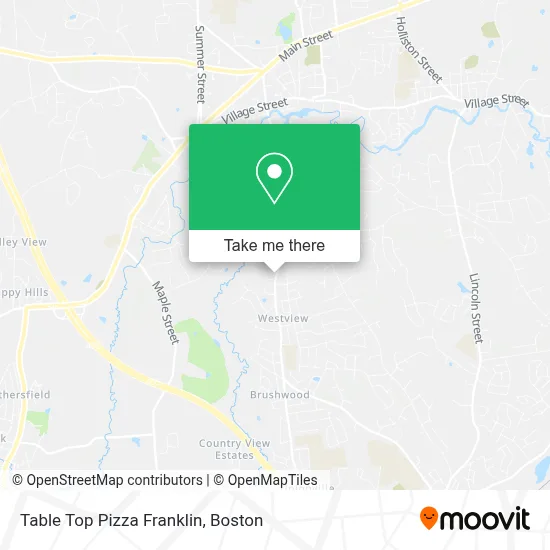 Table Top Pizza Franklin map