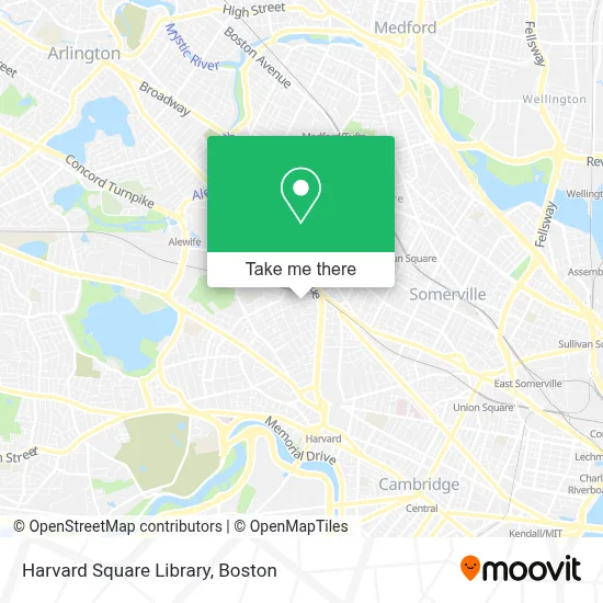 Harvard Square Library map