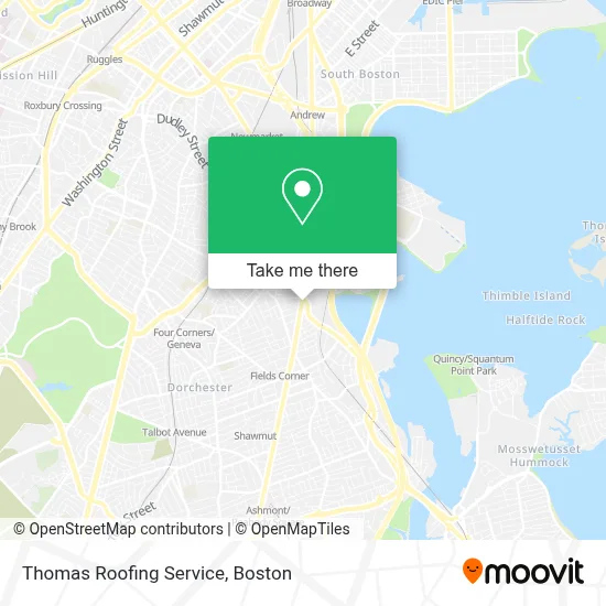 Thomas Roofing Service map