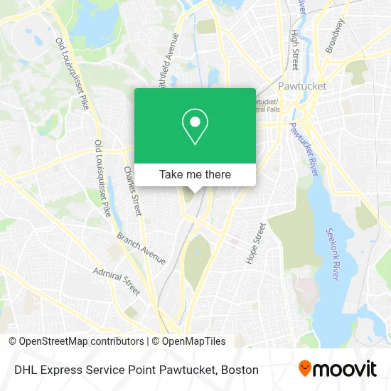 DHL Express Service Point Pawtucket map