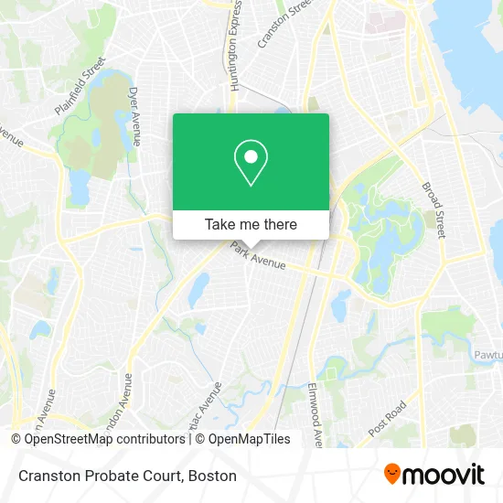 Cranston Probate Court map