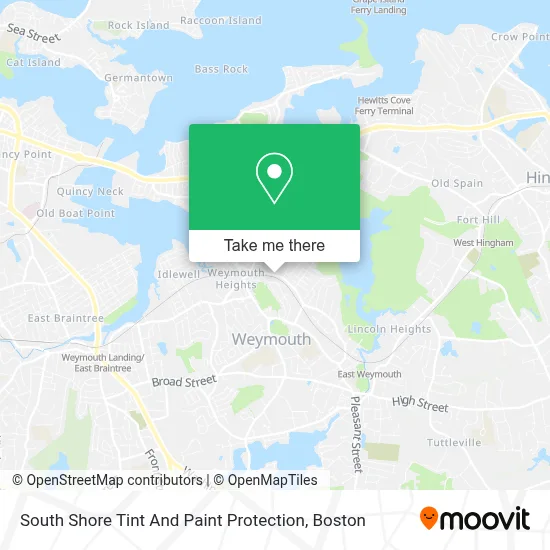 South Shore Tint And Paint Protection map