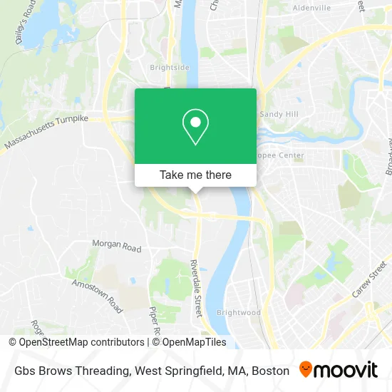 Gbs Brows Threading, West Springfield, MA map