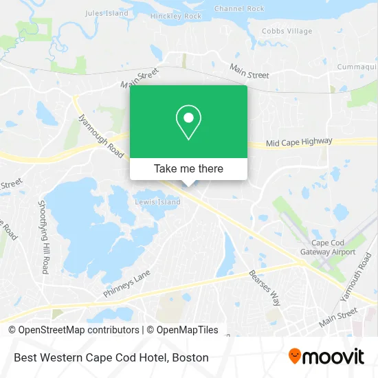 Best Western Cape Cod Hotel map