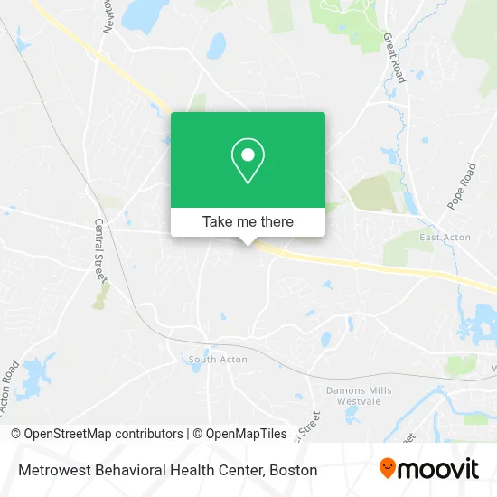Metrowest Behavioral Health Center map