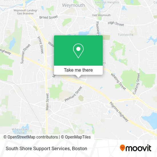 South Shore Support Services map