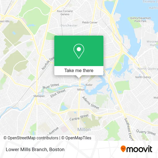 Lower Mills Branch map