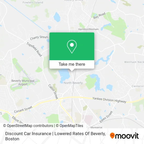 Discount Car Insurance | Lowered Rates Of Beverly map