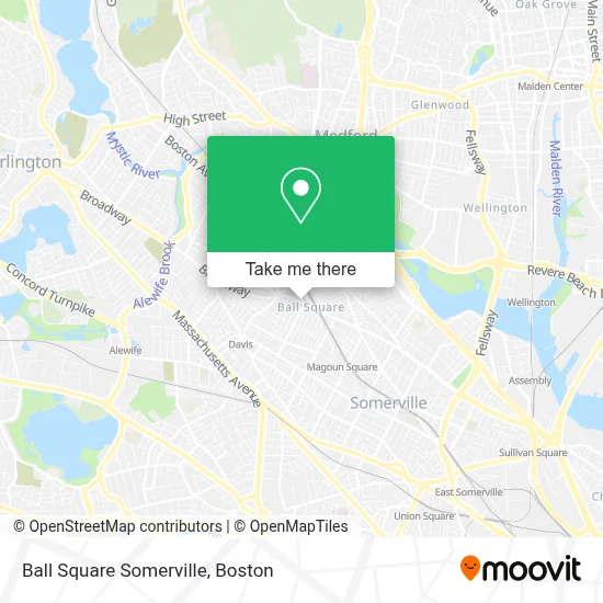 Ball Square Somerville map