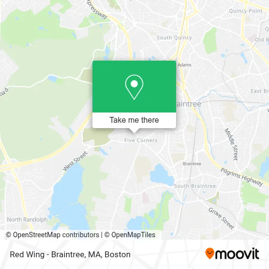 Red Wing - Braintree, MA map
