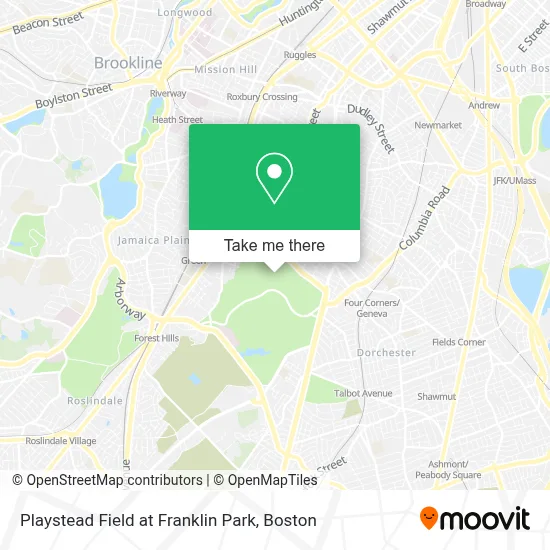 Playstead Field at Franklin Park map
