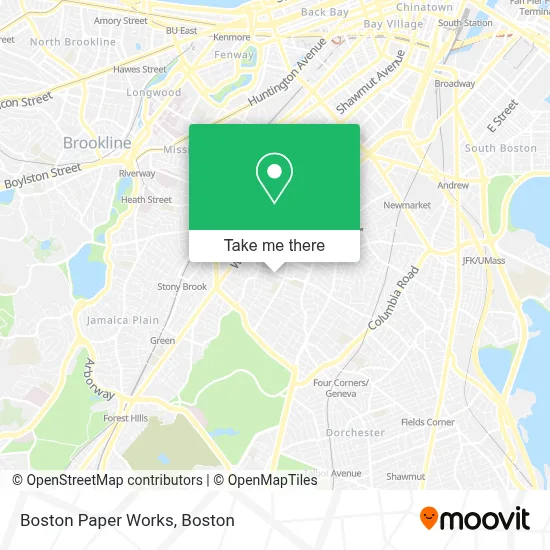 Boston Paper Works map