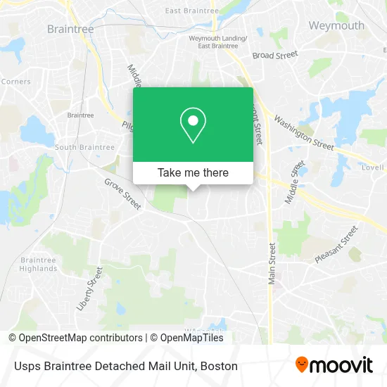 Usps Braintree Detached Mail Unit map