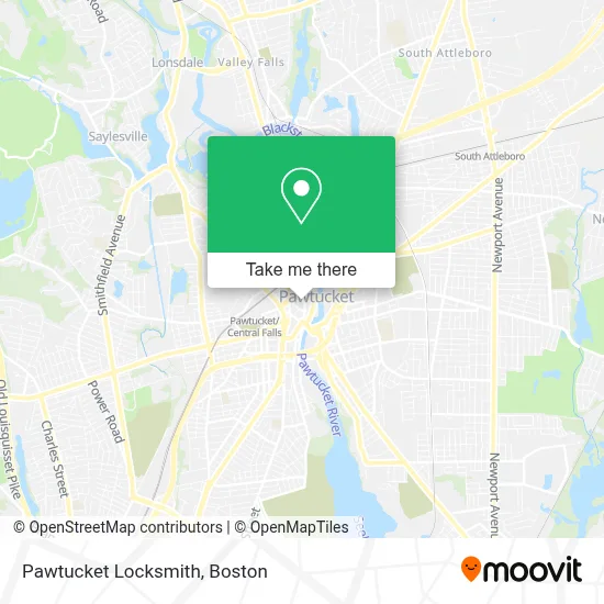 Pawtucket Locksmith map