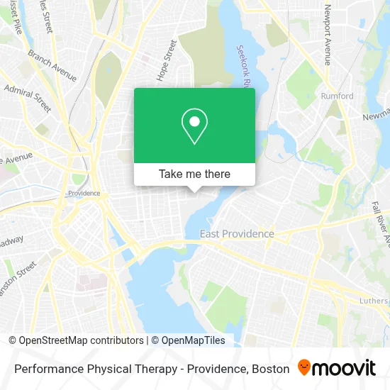 Performance Physical Therapy - Providence map