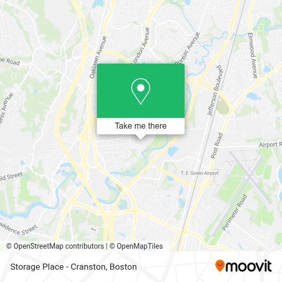 Storage Place - Cranston map