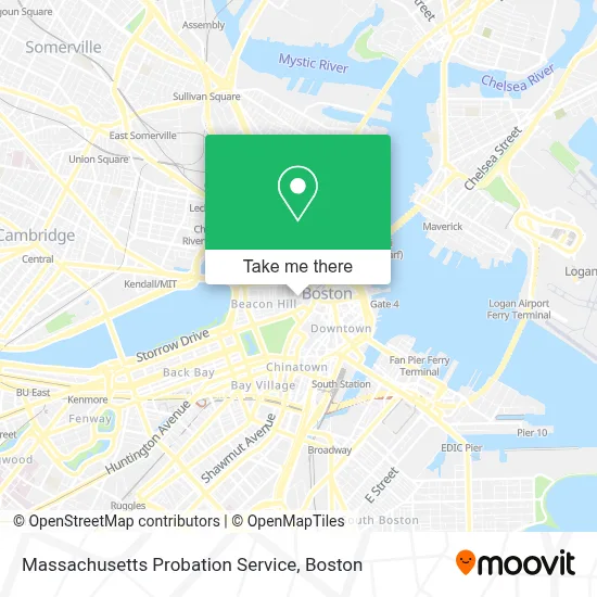 Massachusetts Probation Service map