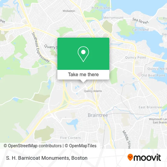 S. H. Barnicoat Monuments map
