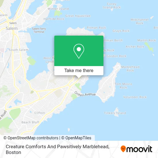 Creature Comforts And Pawsitively Marblehead map