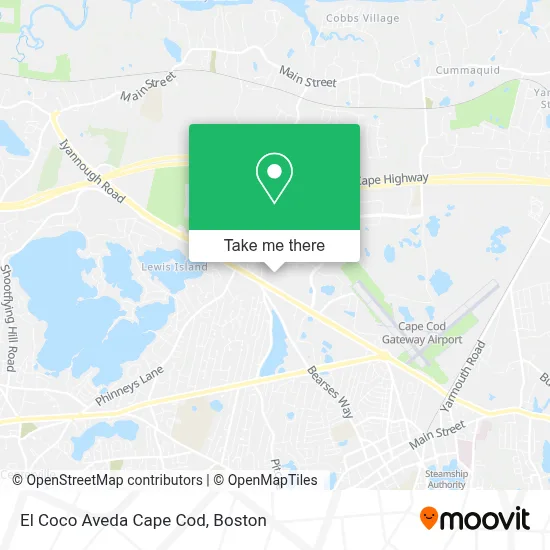 El Coco Aveda Cape Cod map