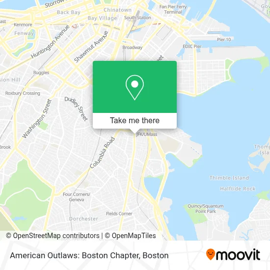 American Outlaws: Boston Chapter map