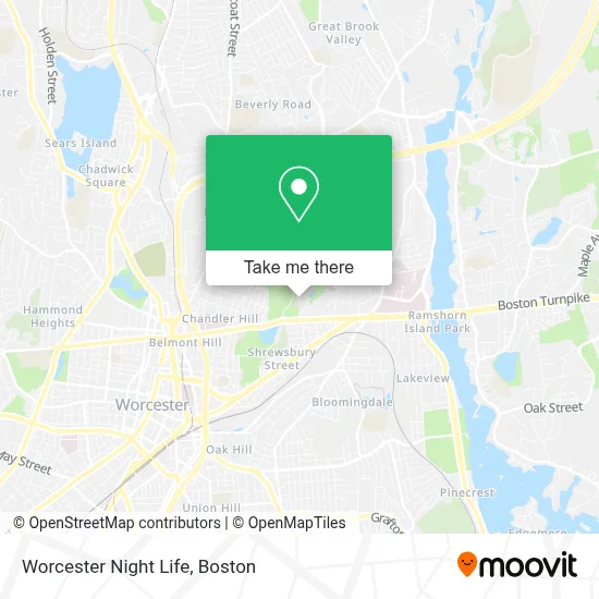 Worcester Night Life map